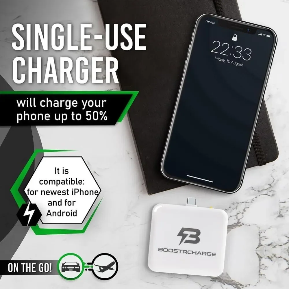 Emergency Phone Charger C Port Single-use (3 pack)